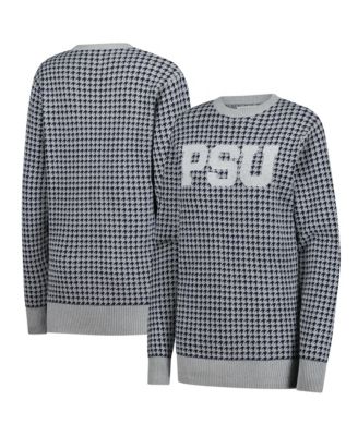 Men's and Women's Gray Penn State Nittany Lions Renew Knit Vintage Houndstooth Sweater