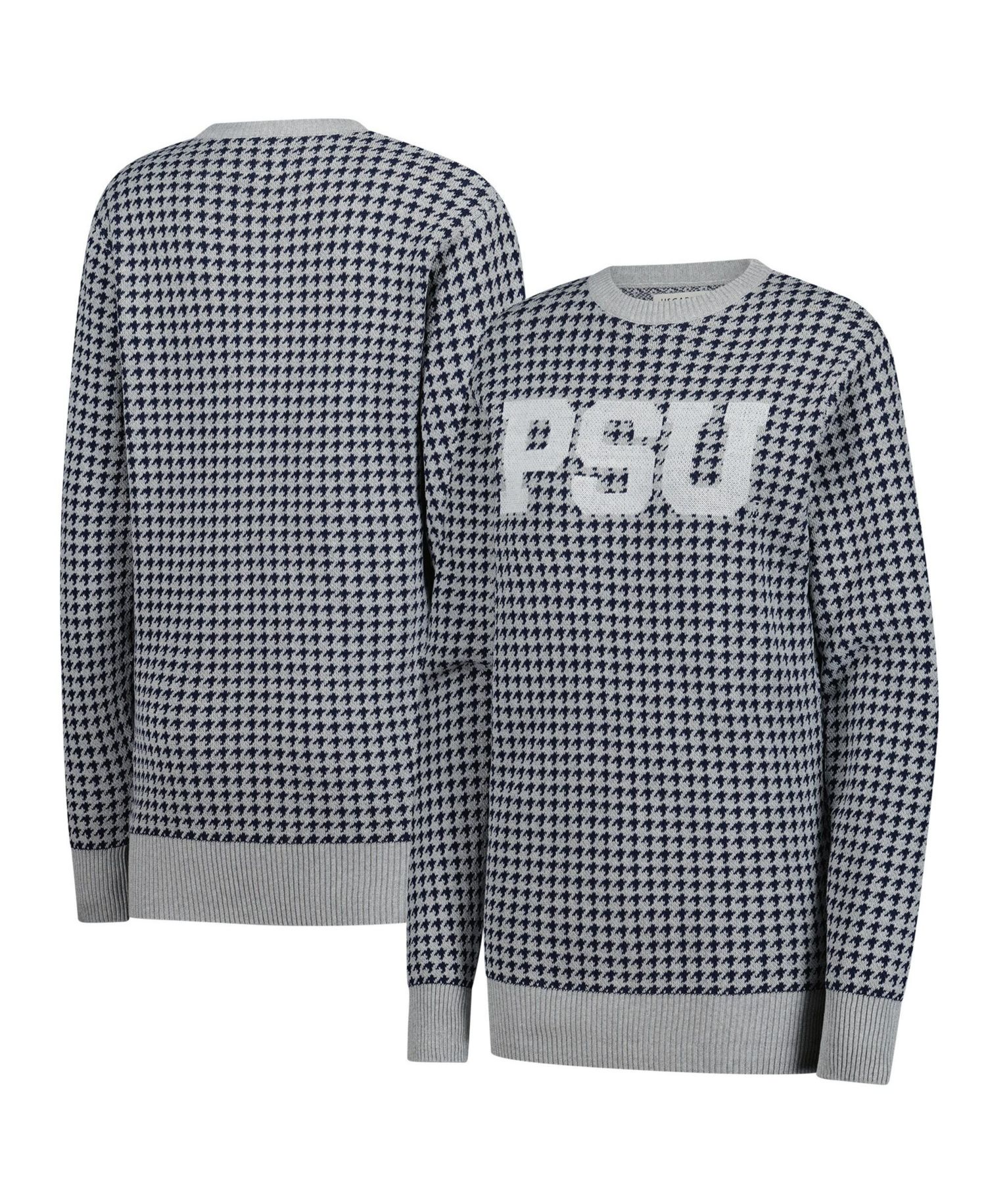 Men's and Women's Gray Penn State Nittany Lions Renew Knit Vintage Houndstooth Sweater
