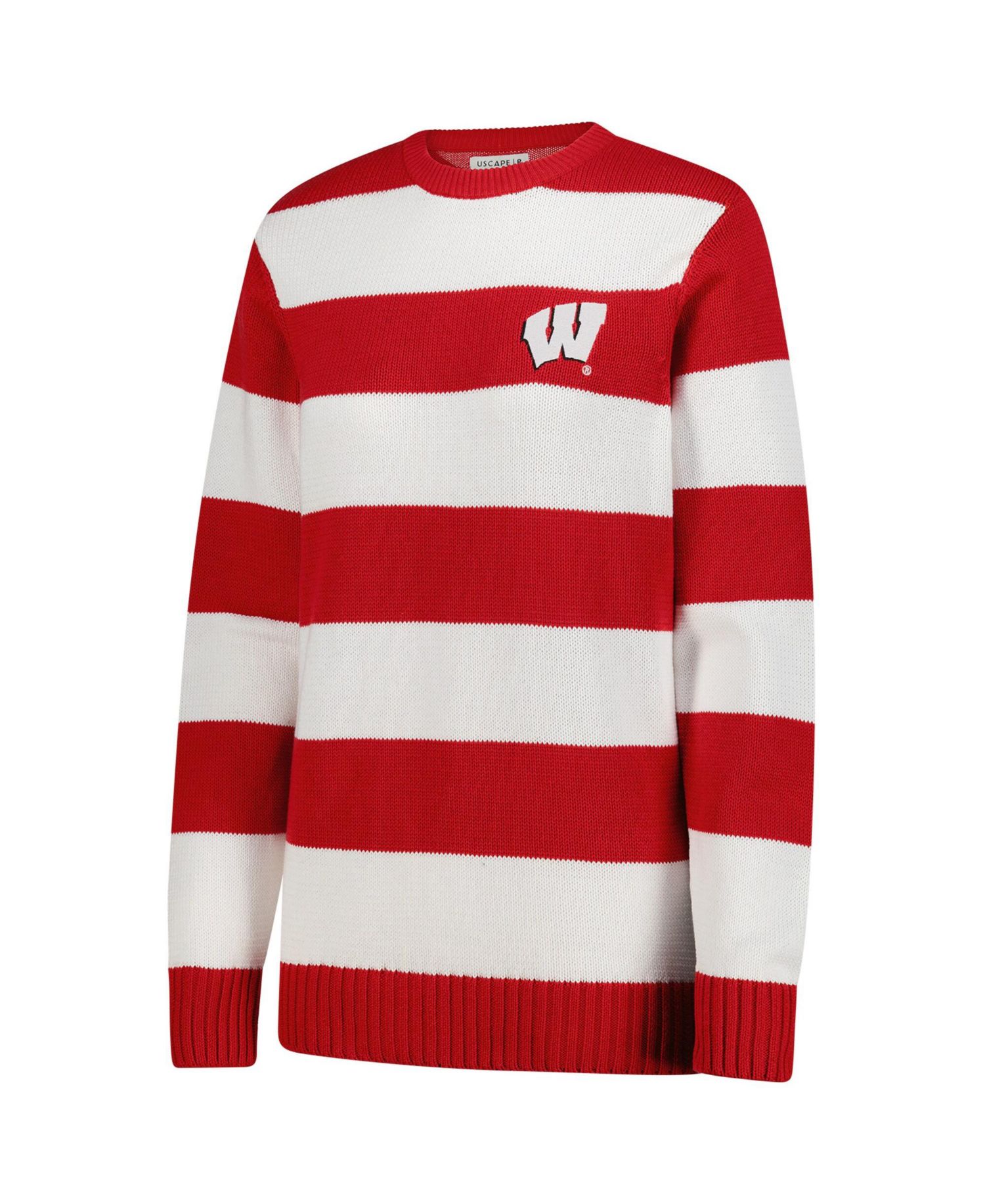 Men's and Women's White Wisconsin Badgers Renew Knit Stadium Sweater