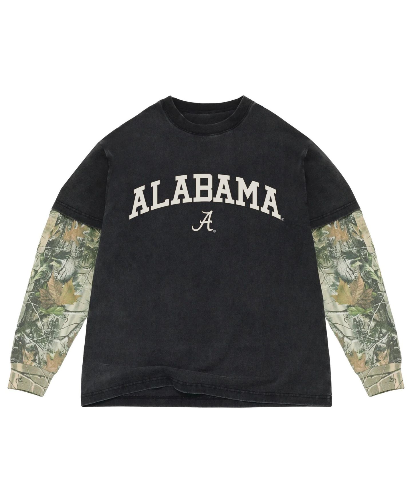 Мужская футболка Uscape Apparel Black/Camo Alabama Crimson Tide Back Bay Twofer Heavyweight Long Sleeve — фото 1