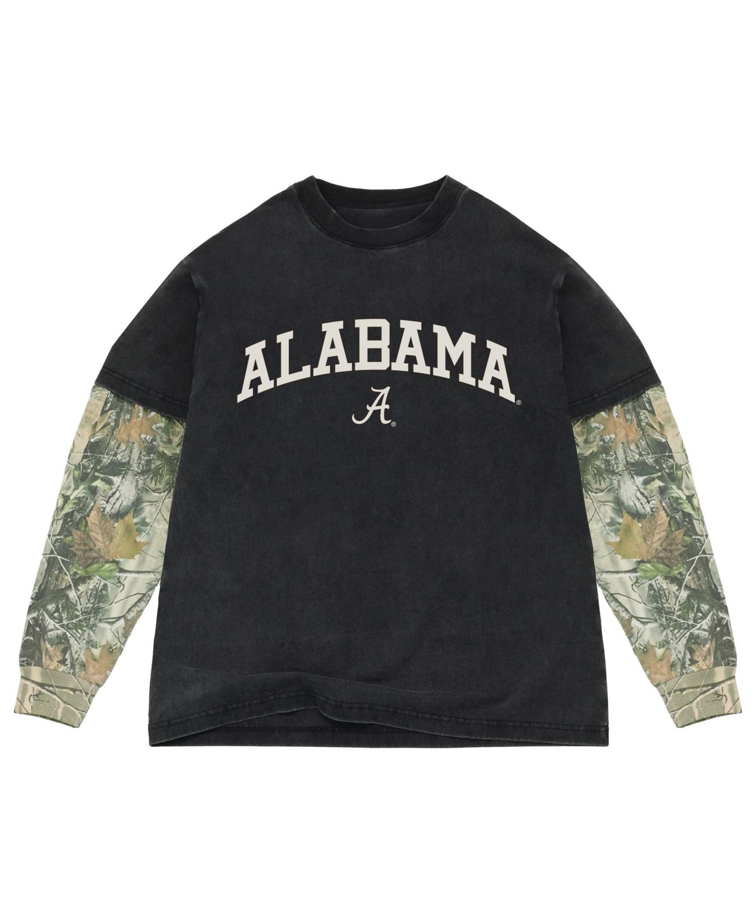 Men's Black/Camo Alabama Crimson Tide Back Bay Twofer Heavyweight Long Sleeve T-Shirt