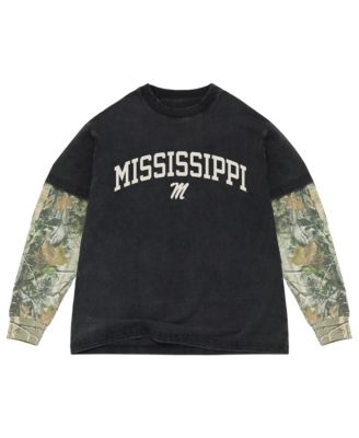 Men's Black/Camo Ole Miss Rebels Back Bay Twofer Heavyweight Long Sleeve T-Shirt