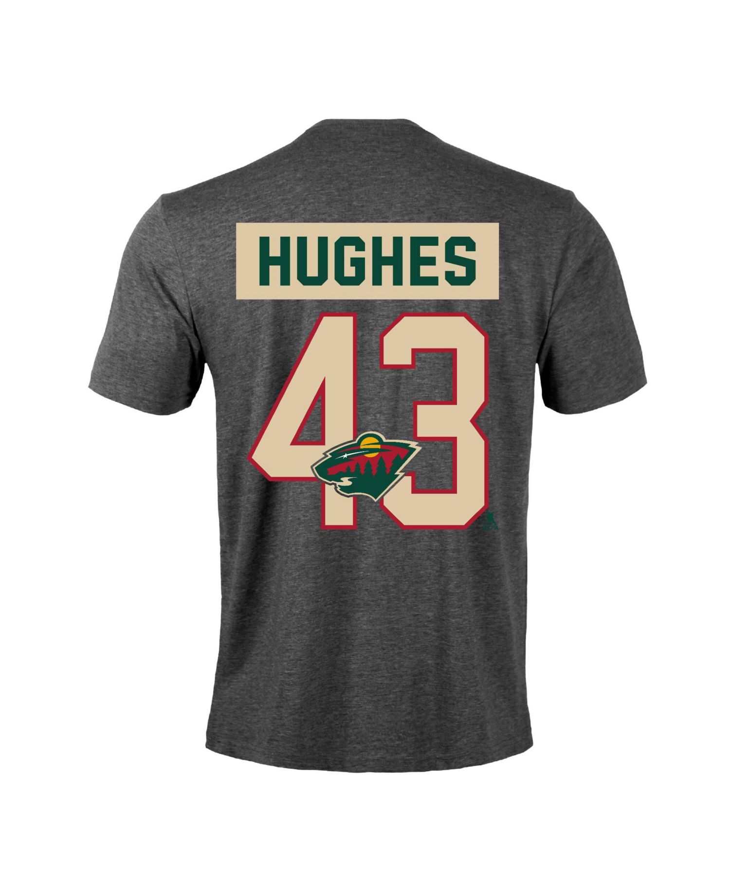 Men's Quinn Hughes Gray Minnesota Wild Richmond Name & Number T-Shirt