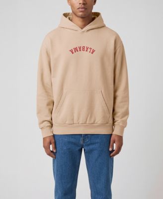 Men's Tan Alabama Crimson Tide Upside Down Embroidered Vintage Heavyweight Hoodie