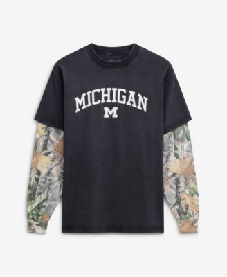 Men's Black/Camo Michigan Wolverines Back Bay Twofer Heavyweight Long Sleeve T-Shirt