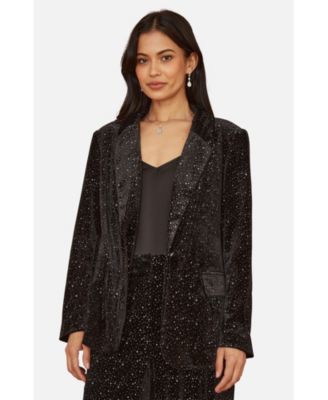 Women's Velvet Sparkle Oversize Blazer