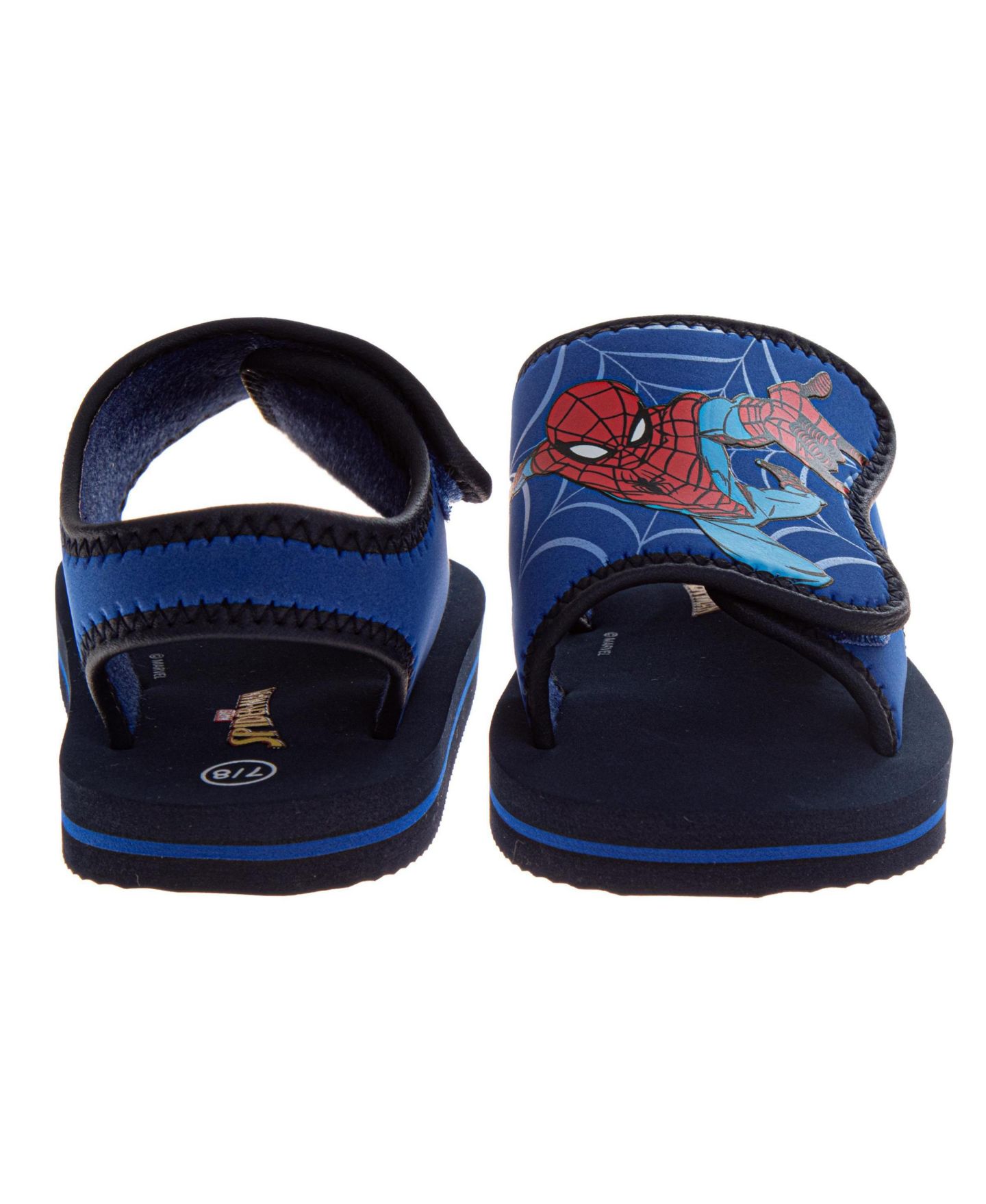 Детские сланцы Spider-Man из пены с мягкой стелькой для мальчиков, цвет: Синий — фото 3