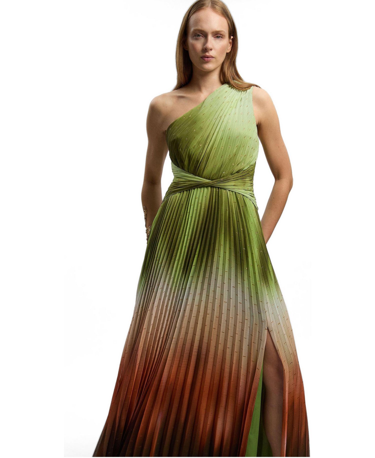Women's Ombre One Shoulder Maxi Dress