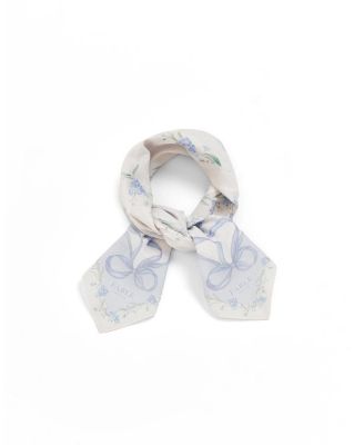 Women's Bow and Floral Square Scarf