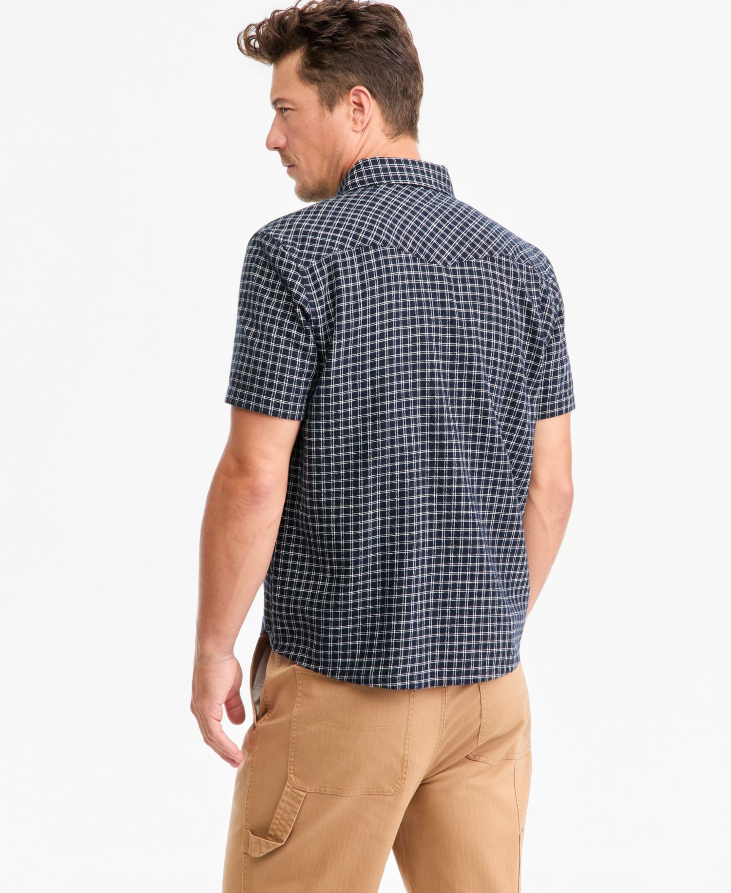 Men's Short-Sleeve Alfredo Mini Check Shirt