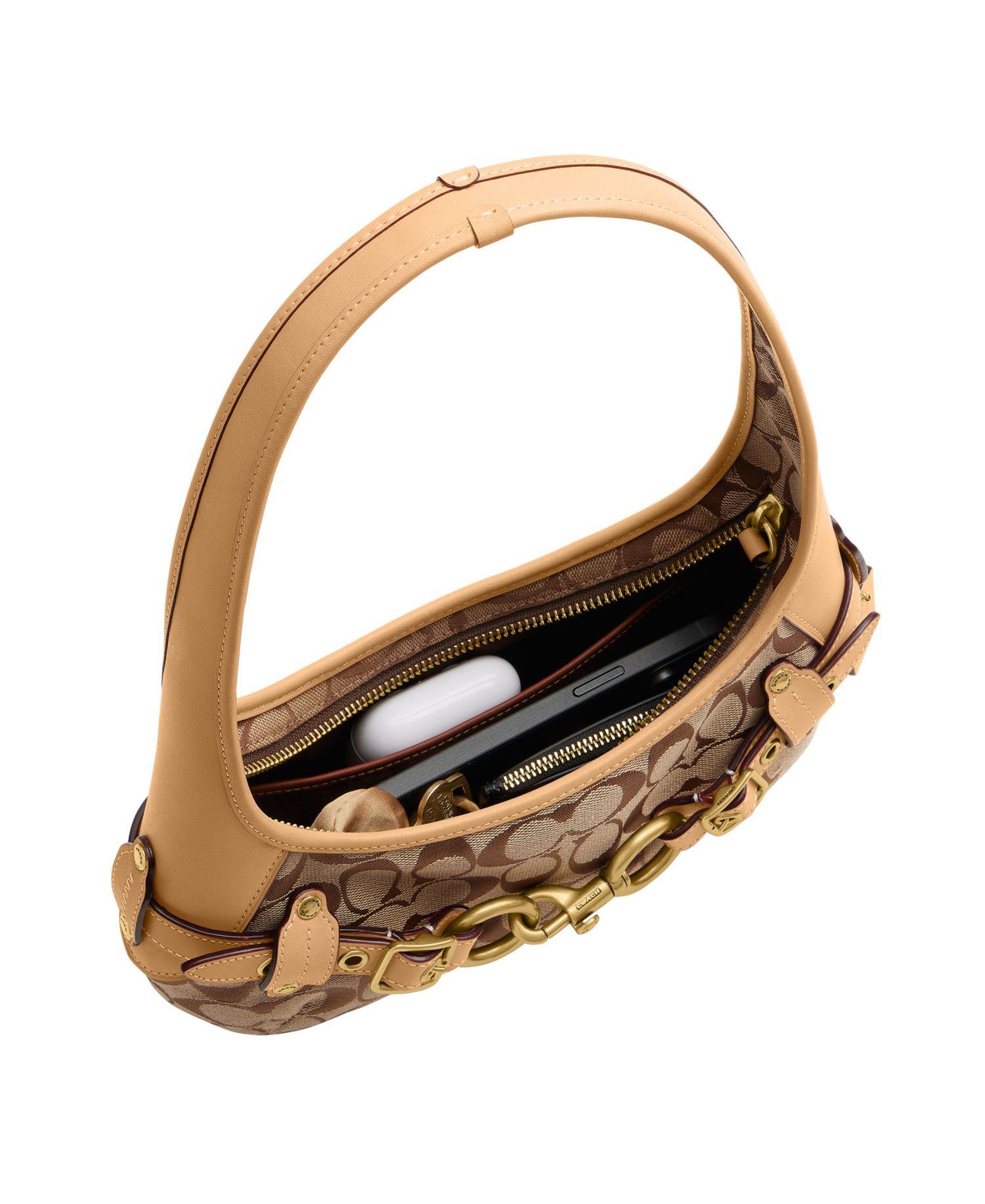Belted Ergo Small Signature Jacquard Shoulder Bag 26