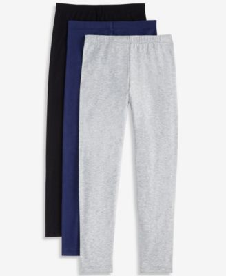 Girls' (XS-XL) Solid Leggings, 3 Pack