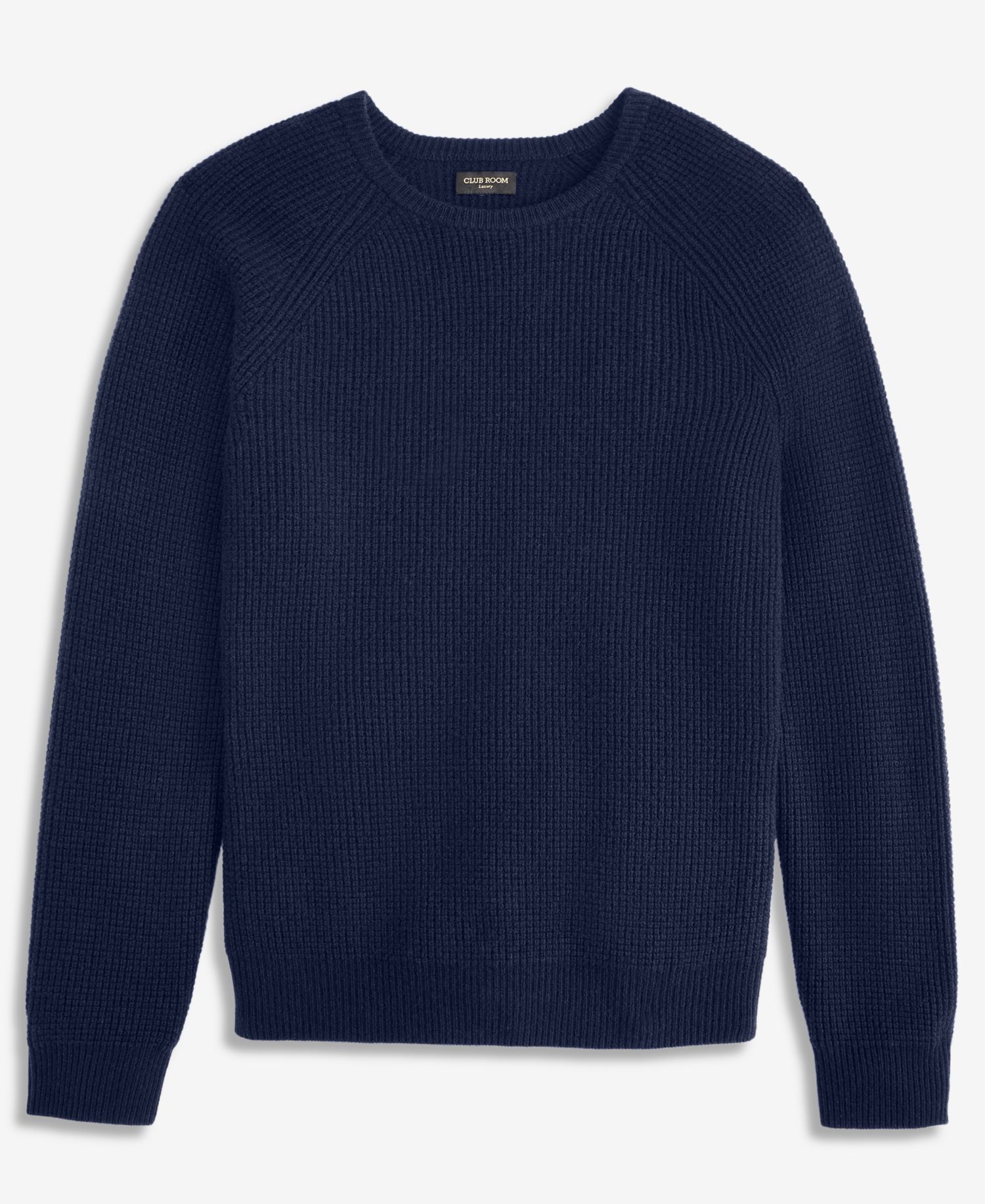 Men's Cashmere Wool Blend Long-Sleeve Waffle Wool Crewneck Sweater, Macy's Exclusive