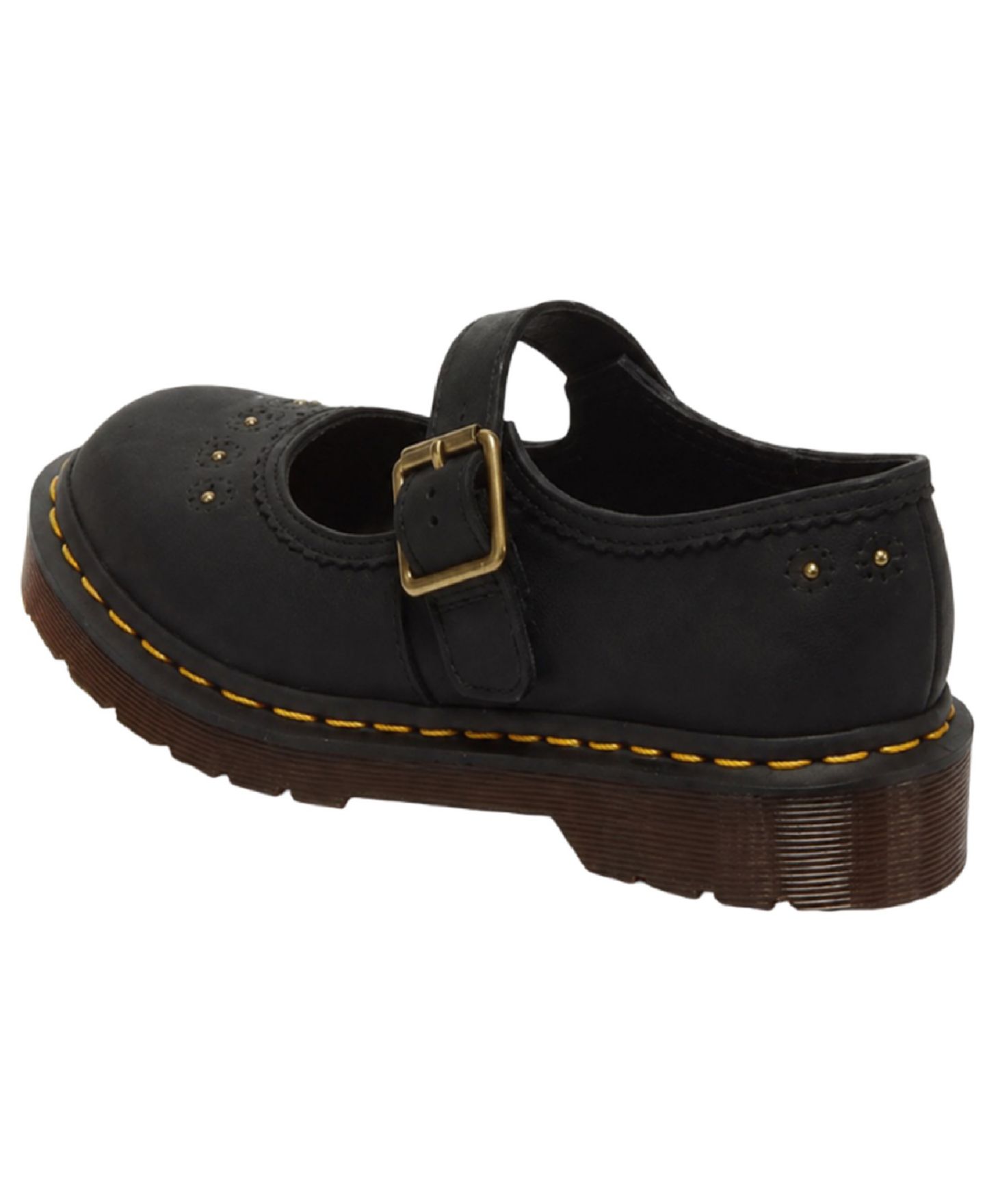 Женские балетки Dr. Martens Mary Jane Flower Crazy с миндалевидным носом, цвет: Чёрный — фото 3