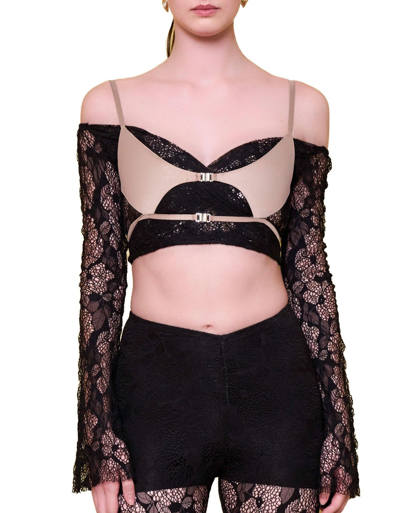 Женский топ PCFG The Party Edit Lace Body with Contrast Bust Panel — фото 1