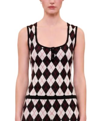 Women's Daydreamers Argyle Sleeveless Knit Top