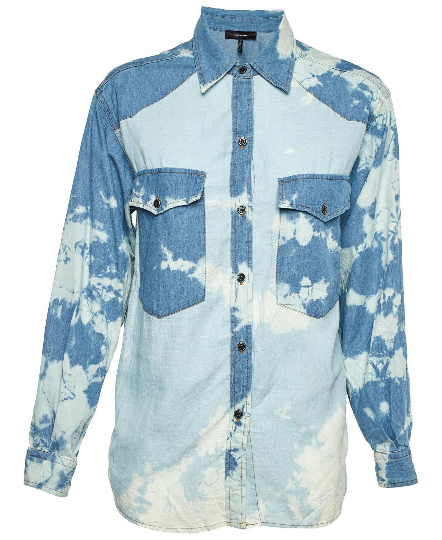 Women's Tie-Dye Western Denim Shirt