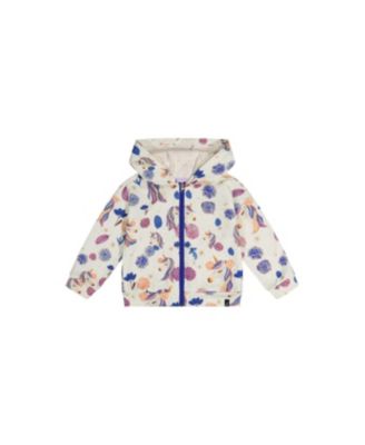 Kids & Baby Little and Big Girl 6-12 Hooded Zipped French Terry Cardigan Unicorn Print
