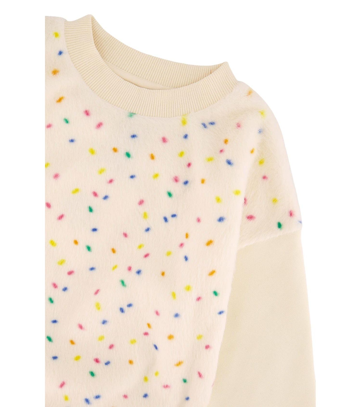 Little and Big Girl 6-14Y Bi-Material Sweater