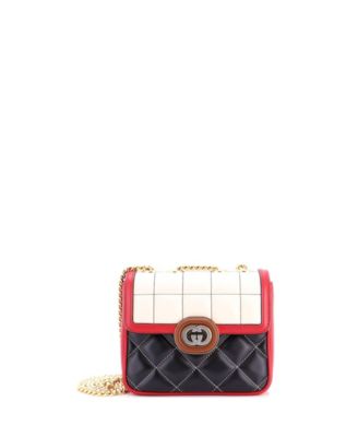 Mini Deco Chain Flap Bag Mixed Matelasse Leather