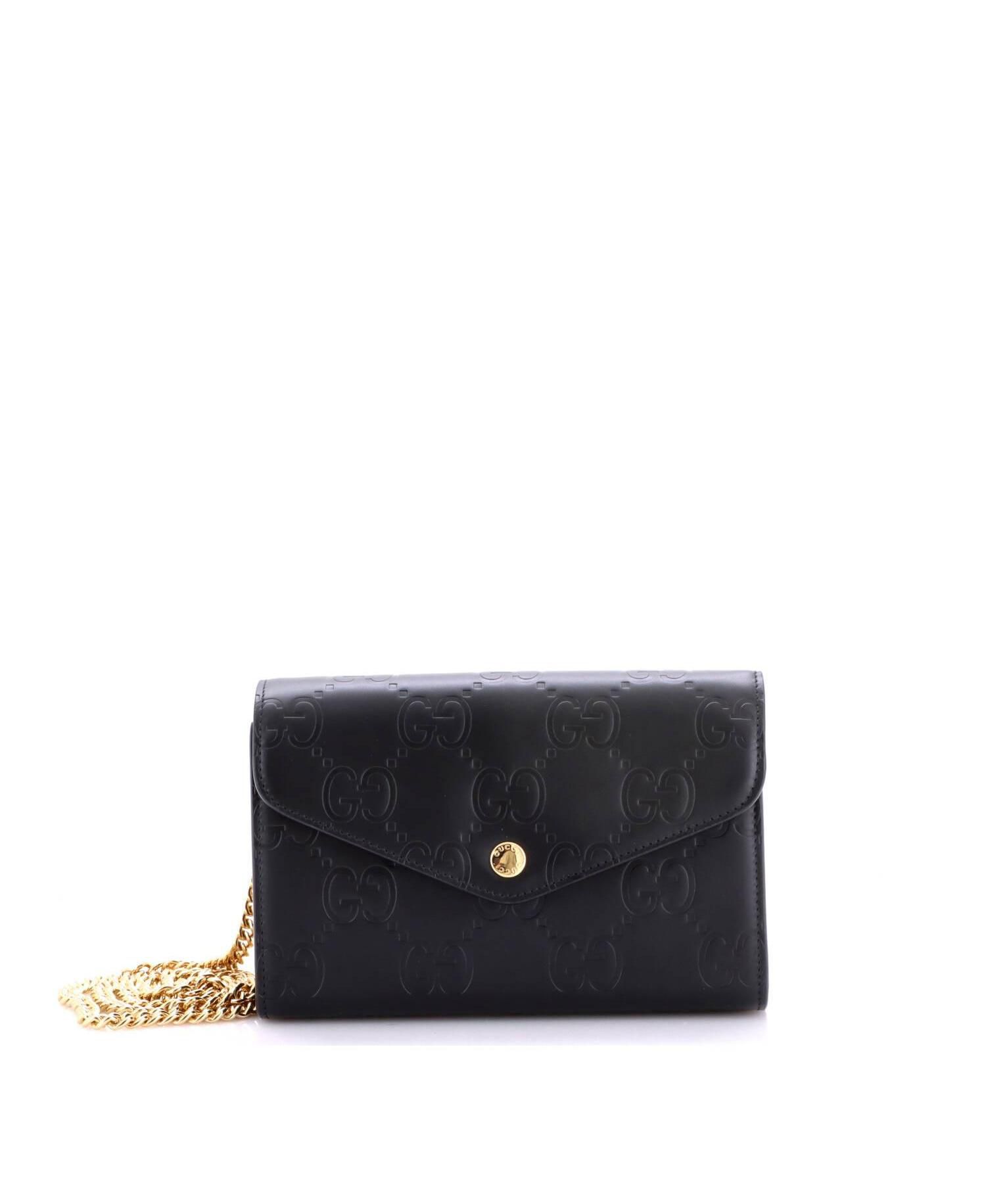Envelope Wallet on Chain Guccissima Leather