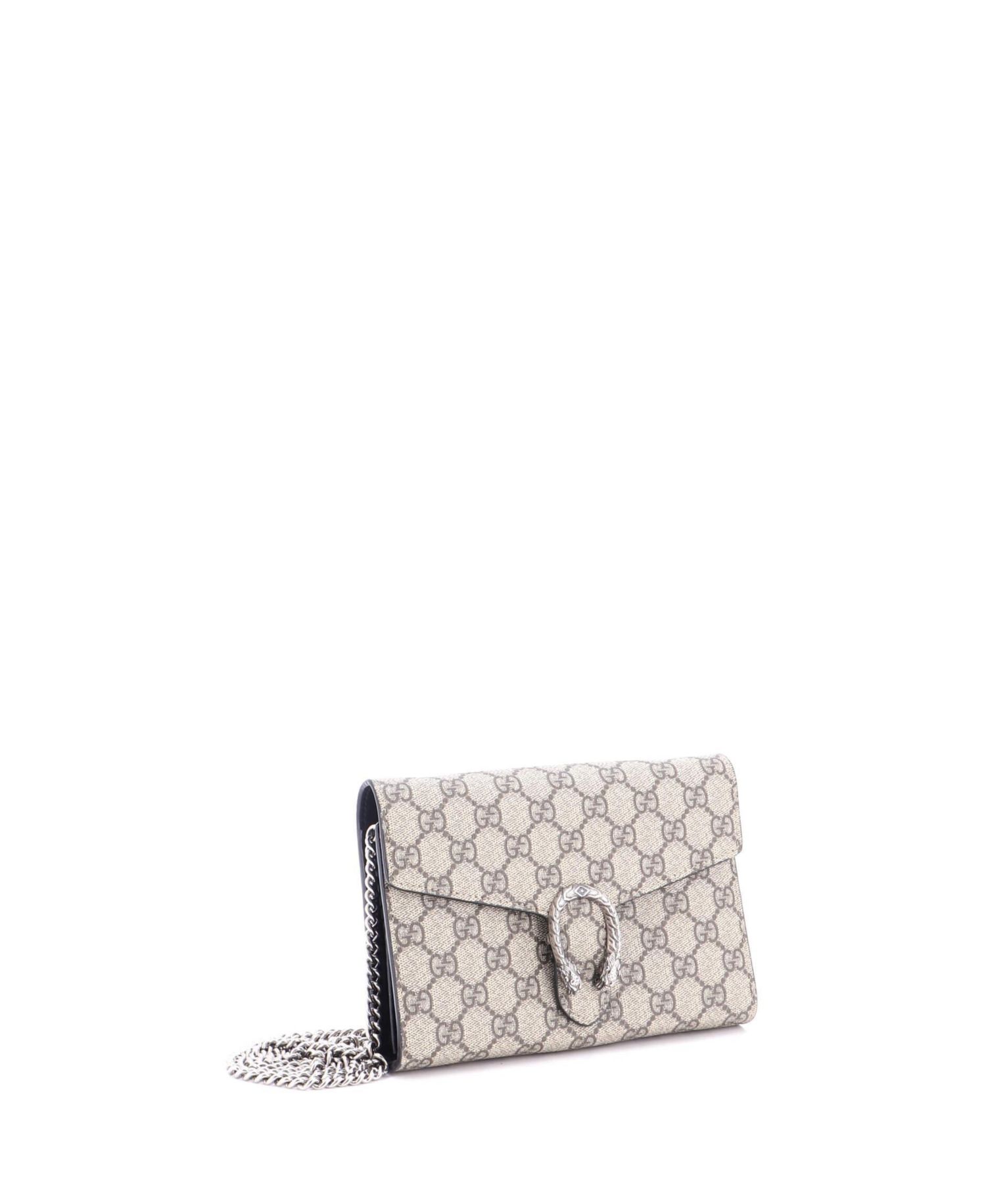 Small Dionysus Chain Wallet GG Coated Canvas