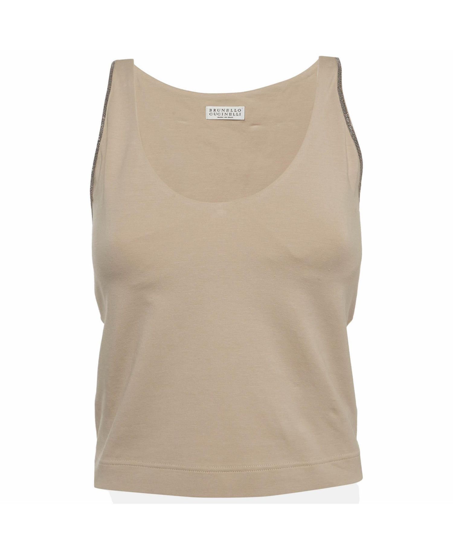 Women's Monili-Trimmed Knit Cropped Tank Top