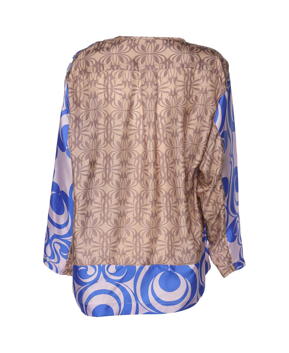 Pre-Owned Dries Van Noten Women's Abstract Print Silk Satin Blouse view 2 — MAYCSS fashion products