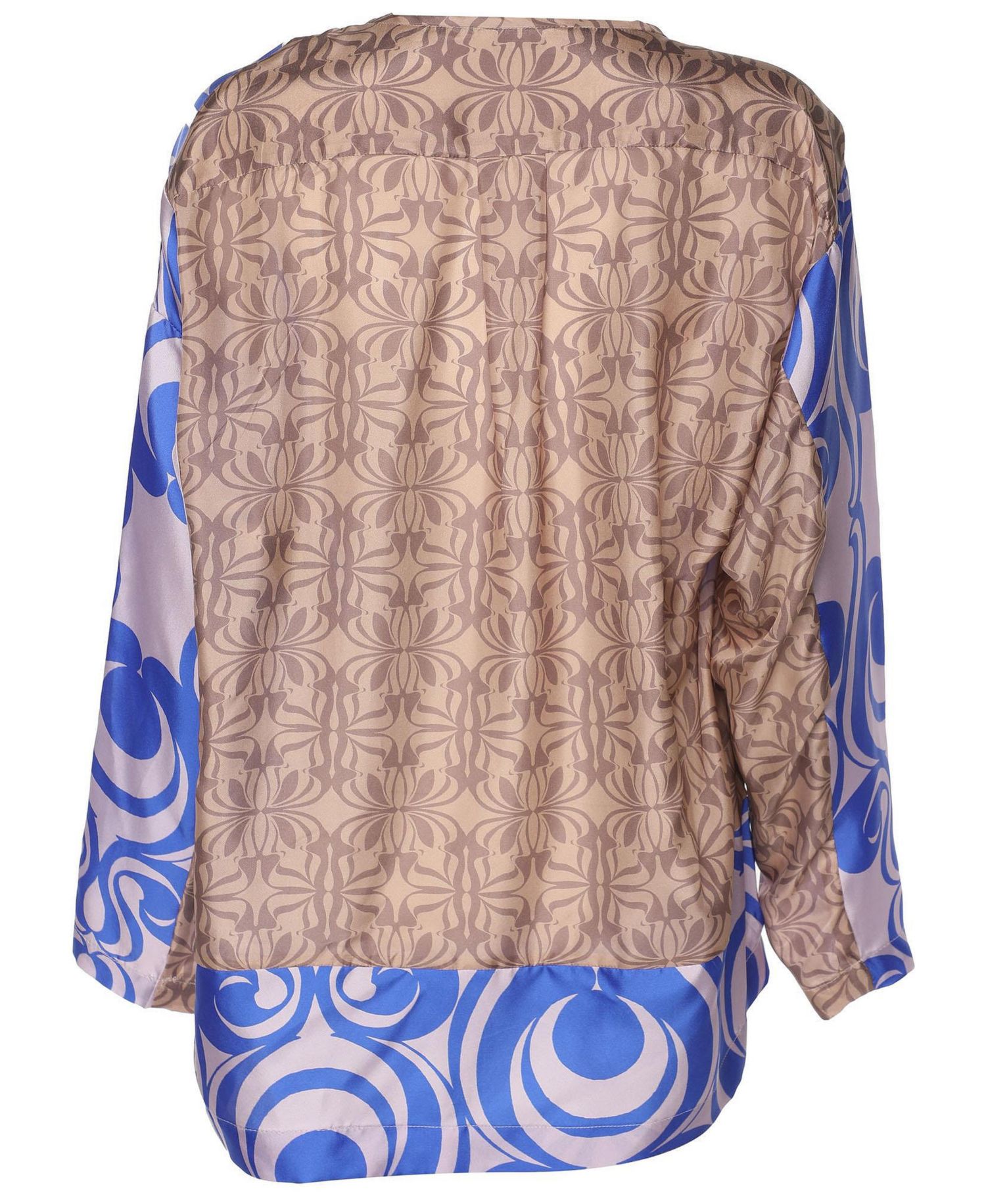 Women's Abstract Print Silk Satin Blouse