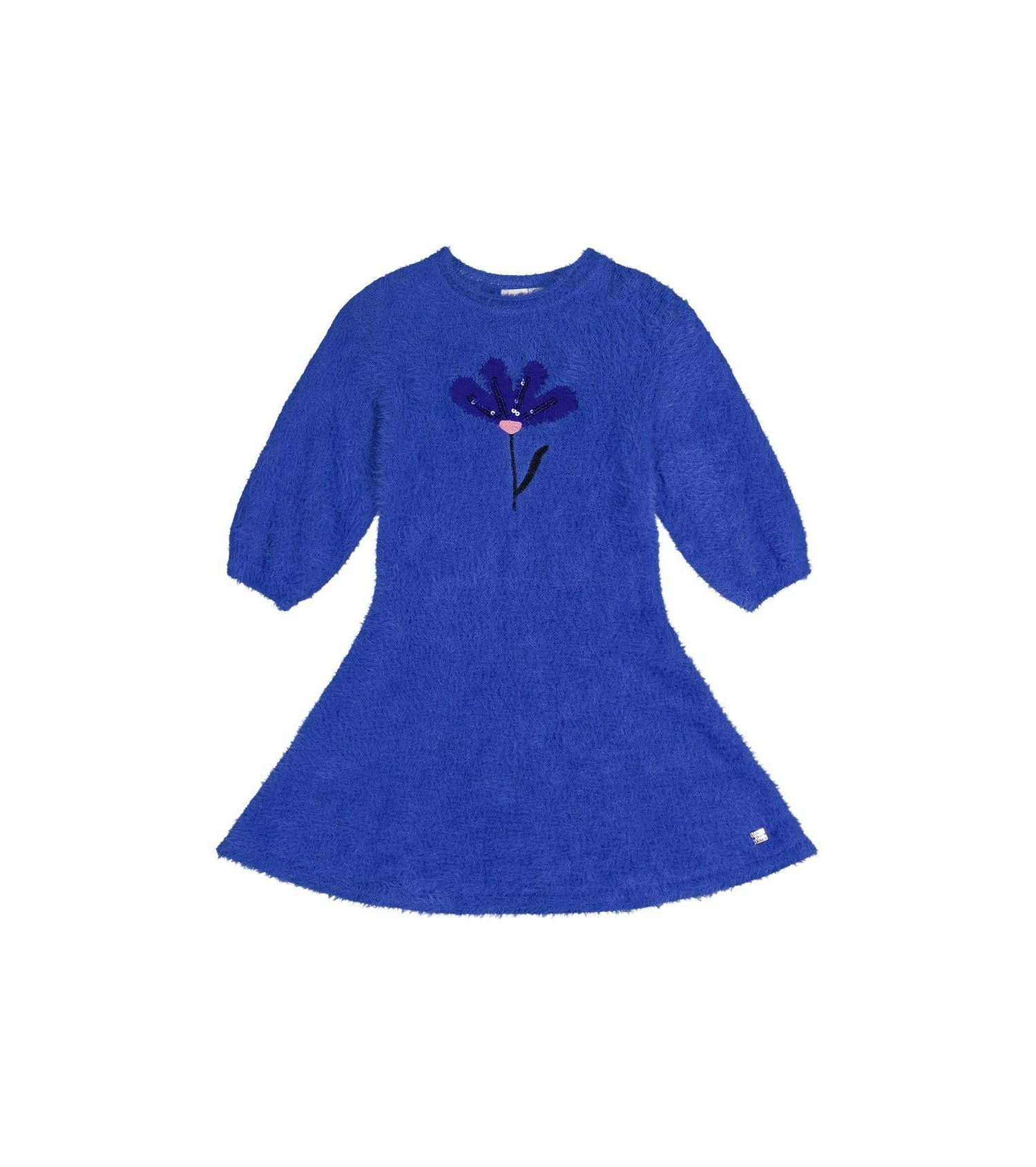 Little and Big Girl (6- 12) Hairy Knitted Dress