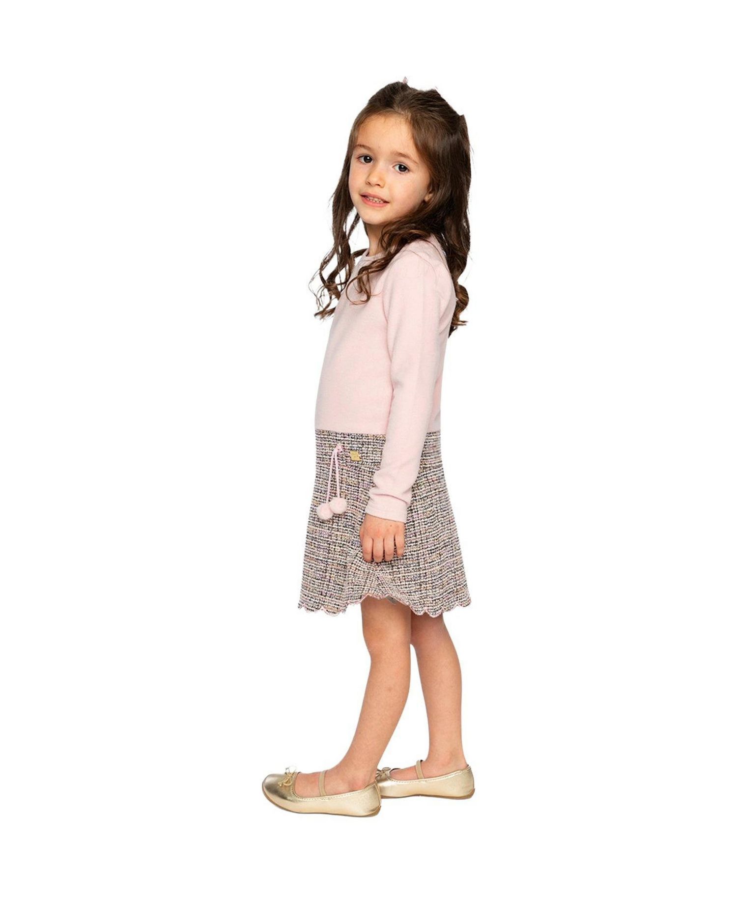 Big Girls Girl(6-14) Bi-Material Dress