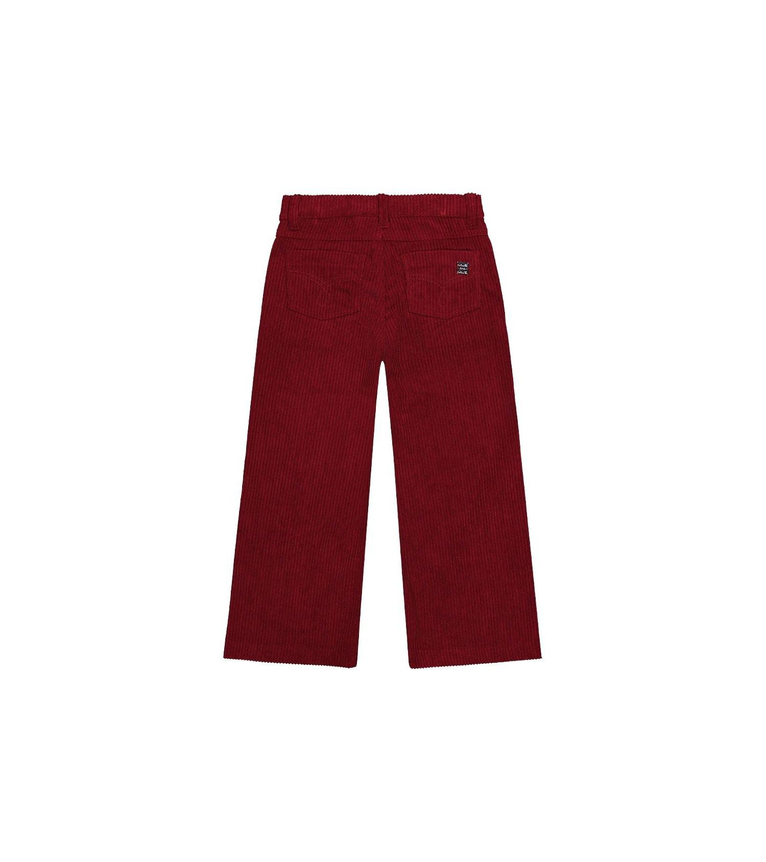 Little and Big Girl (6-14)Stretch Corduroy Wide Leg Pants Reddish