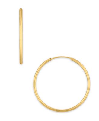 Macy's Polished Continuous 30mm Hoop Earrings in 10k Yellow Gold