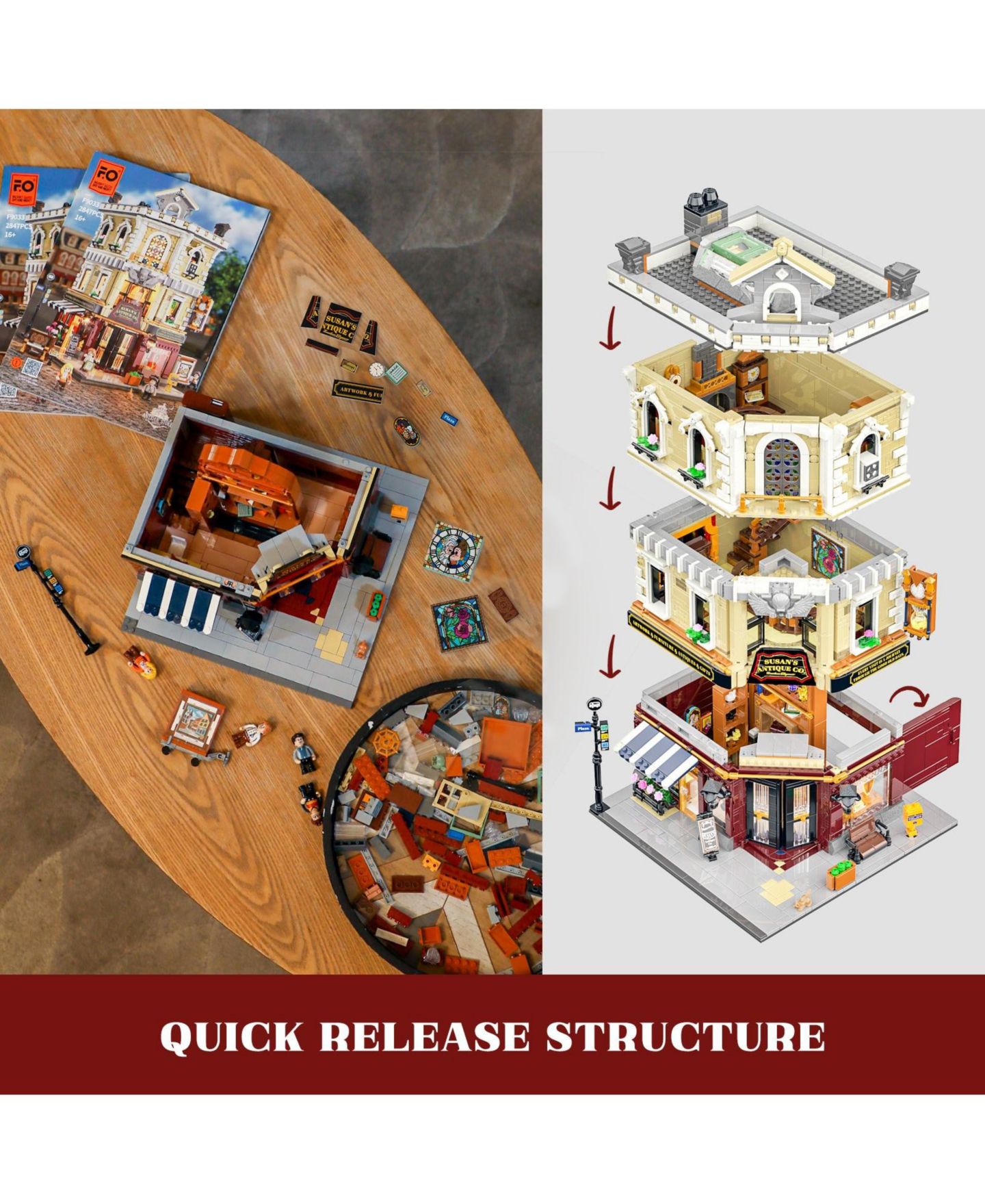 Детский конструктор Lumibricks Antique Store 2,847-Piece LED-Light Modular Building Set, Ages 16+ — фото 7