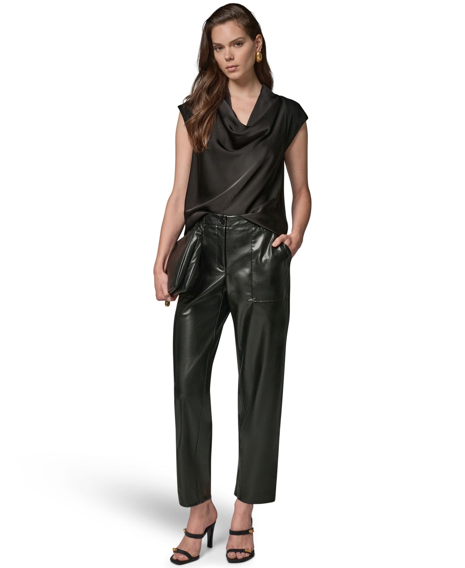 Petite Patch Pockets Ankle Pants