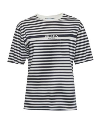 Women's Striped Logo Cotton Knit T-Shirt