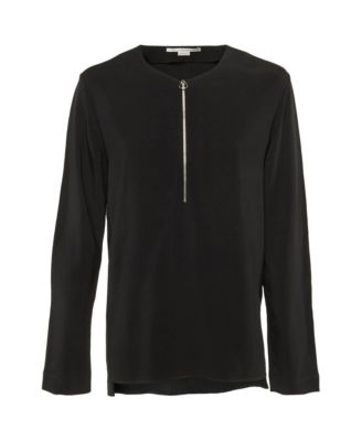 Women's Stella McCartney Zip-Front Crepe Blouse