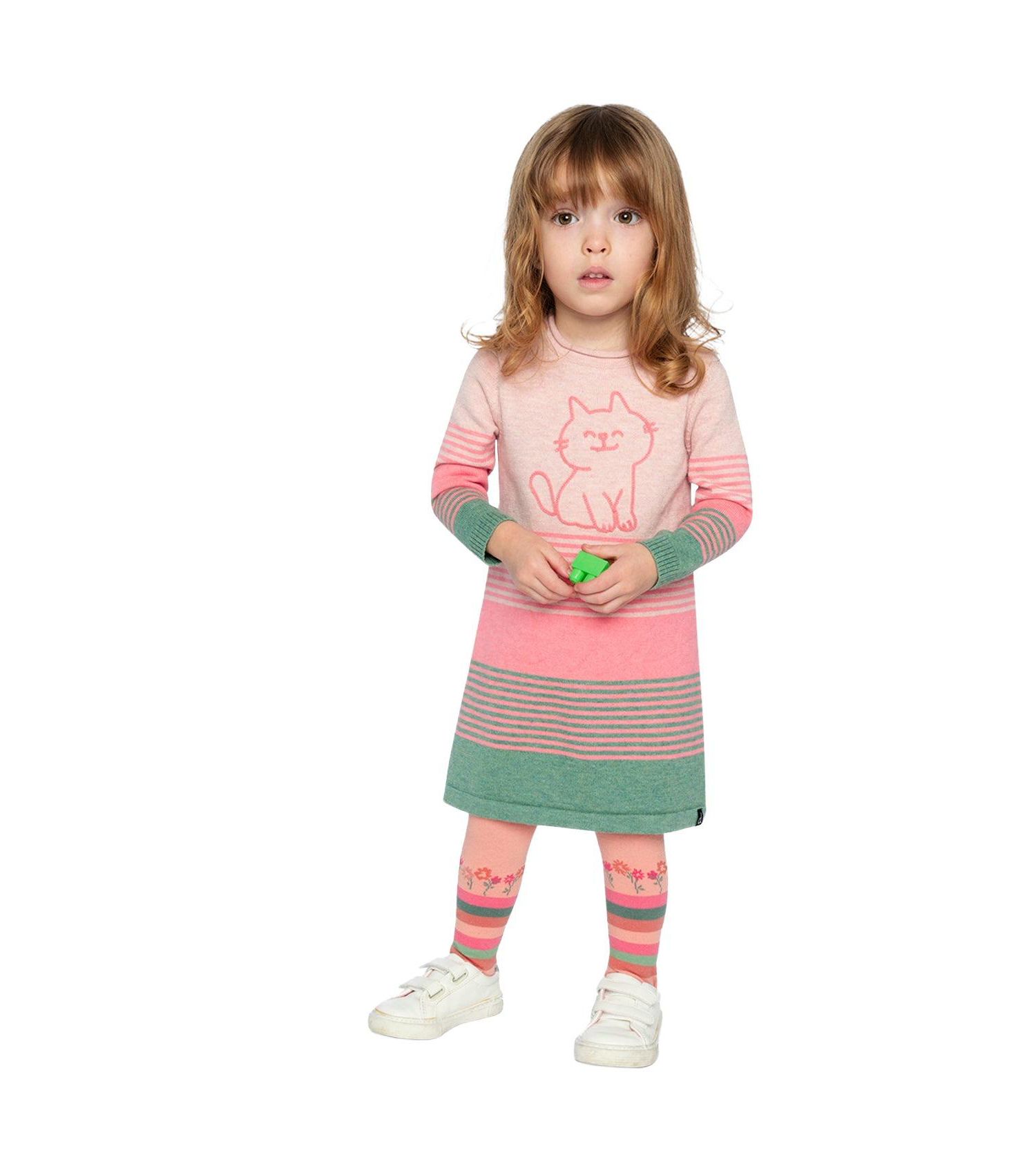 Little and Big Girl 6-8 Knitted Stripe Dress
