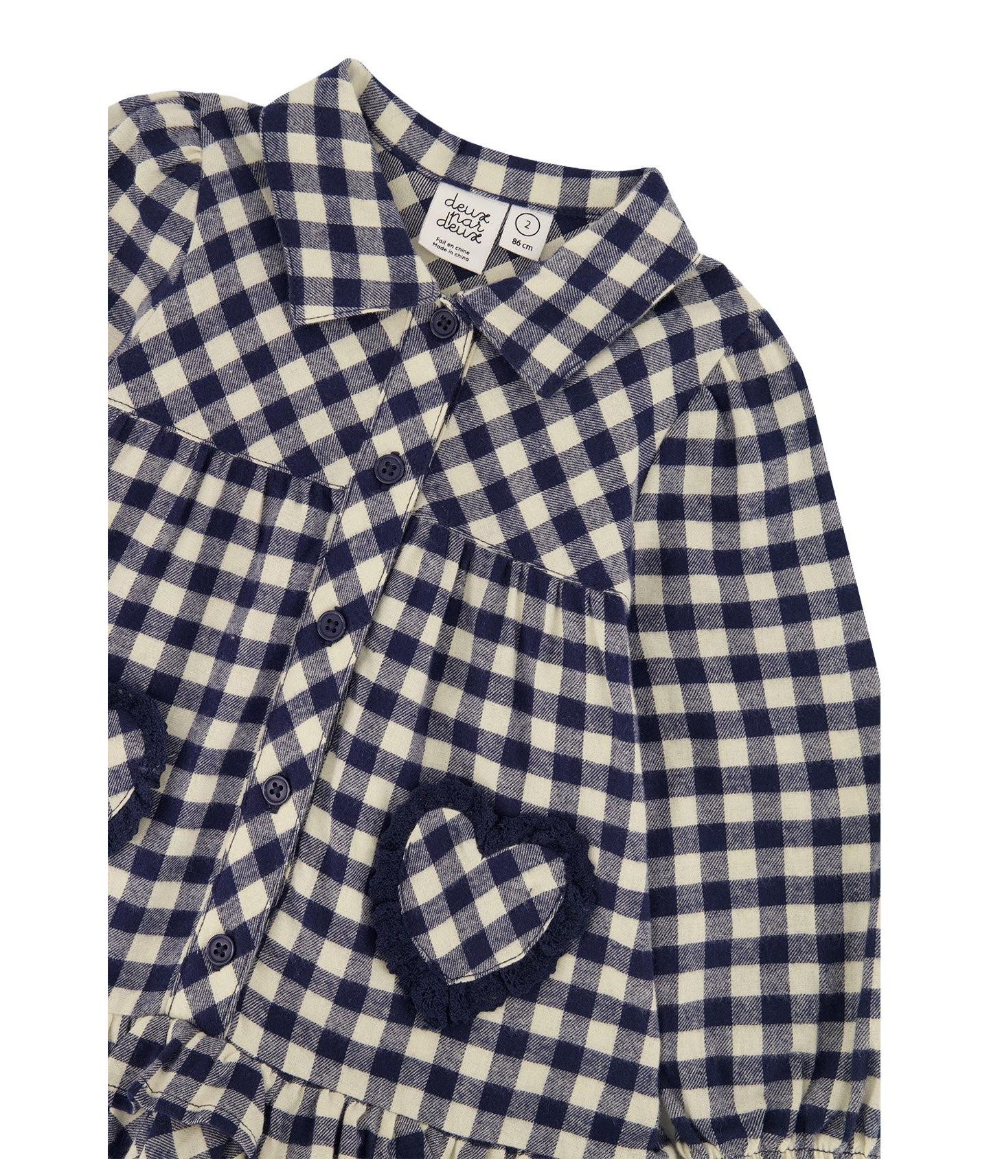 Платье Deux par Deux Shirt Dress with Frills для девочек, цвет: Синий / Белый — фото 5