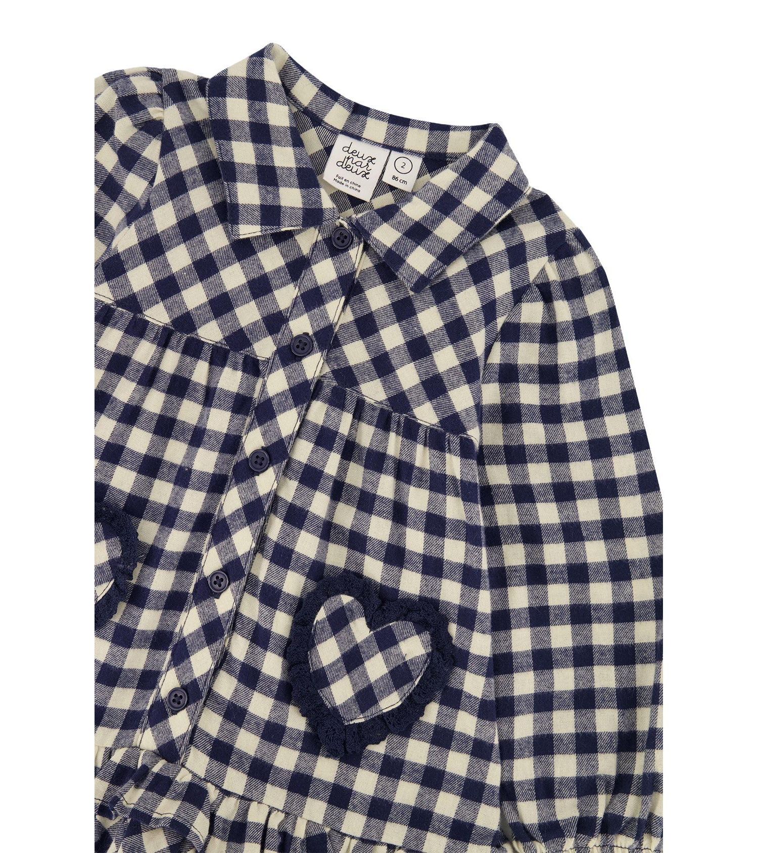 Little and Big Girl (6-8)Shirt Dress with Frills