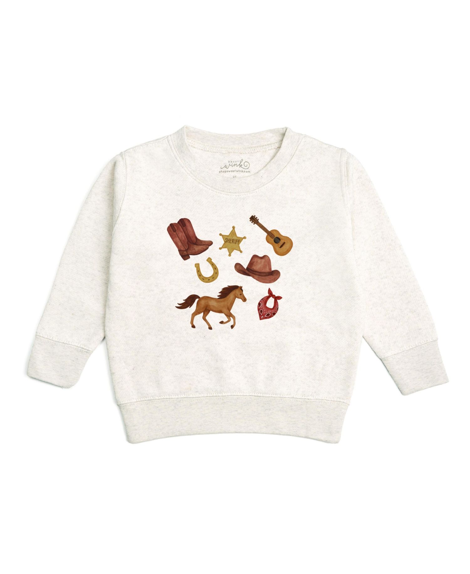 Little Boys 5-8 Years Western Cowboy Sweatshirt