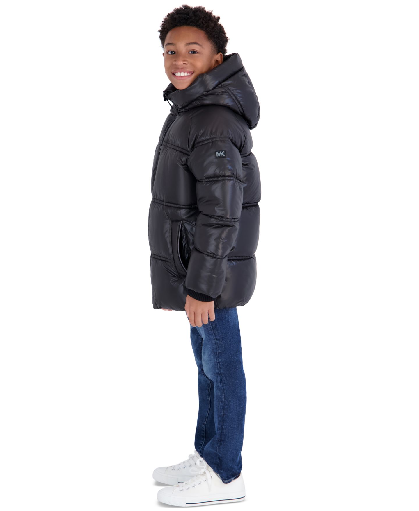 Куртка Michael Kors Heavyweight Shine Puffer для мальчиков, цвет: Чёрный — фото 3
