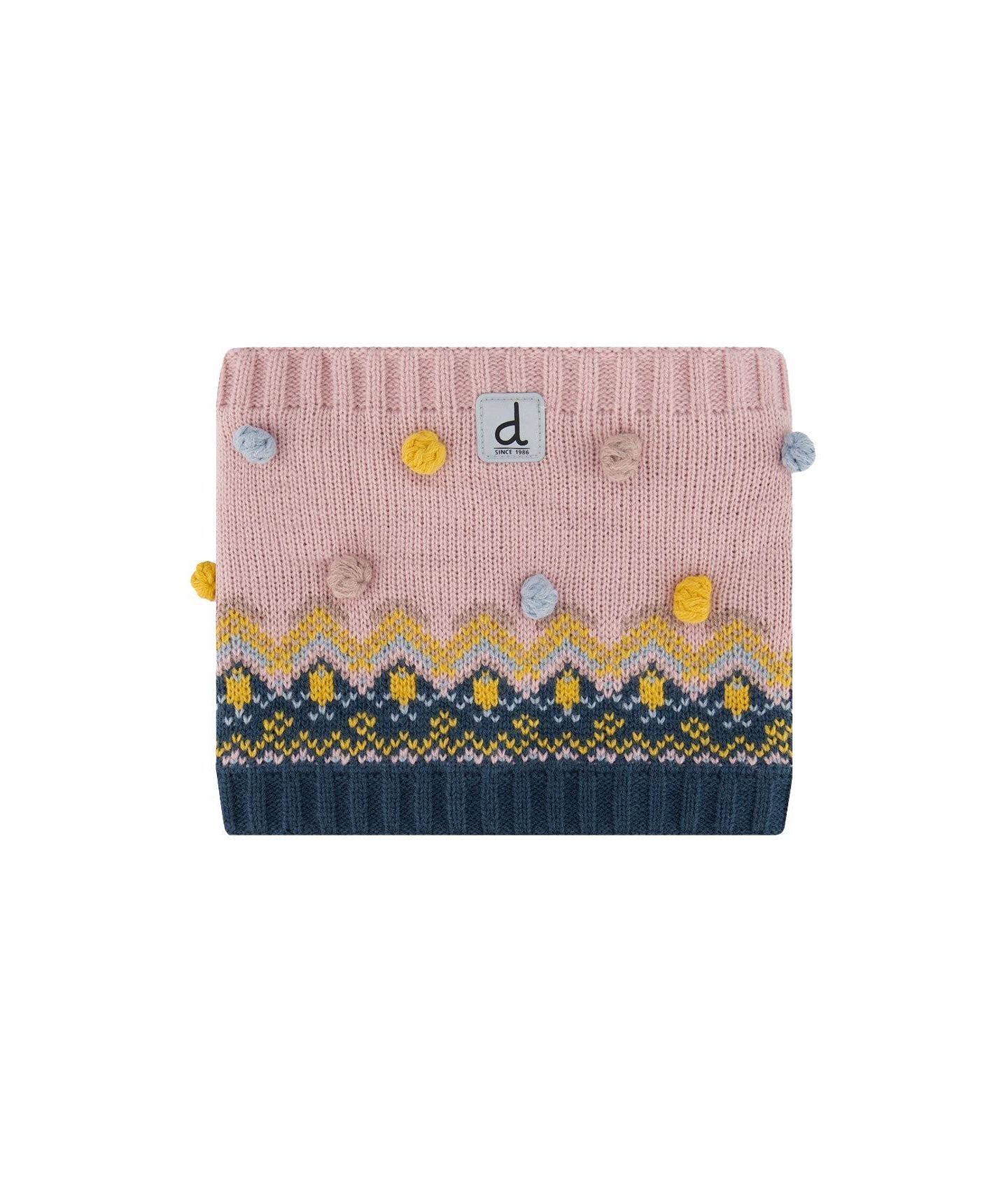 Deux par Deux Big Girl (7-12) Winter Knit Neckwarmer, цвет: Розовый / Синий — фото 1