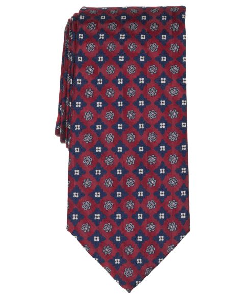 Мужской классический галстук Brooks Brothers Bold Flower с мелким узором, цвет: Красный