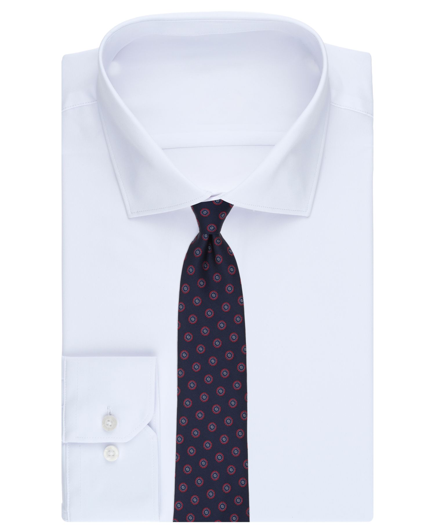 Men's Circle Flower Medallion Classic Tie