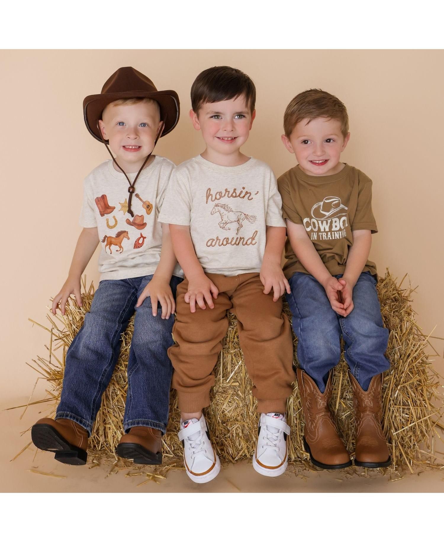 Big Boys (10-12) Cowboy In Training Western Short Sleeve T-Shirt