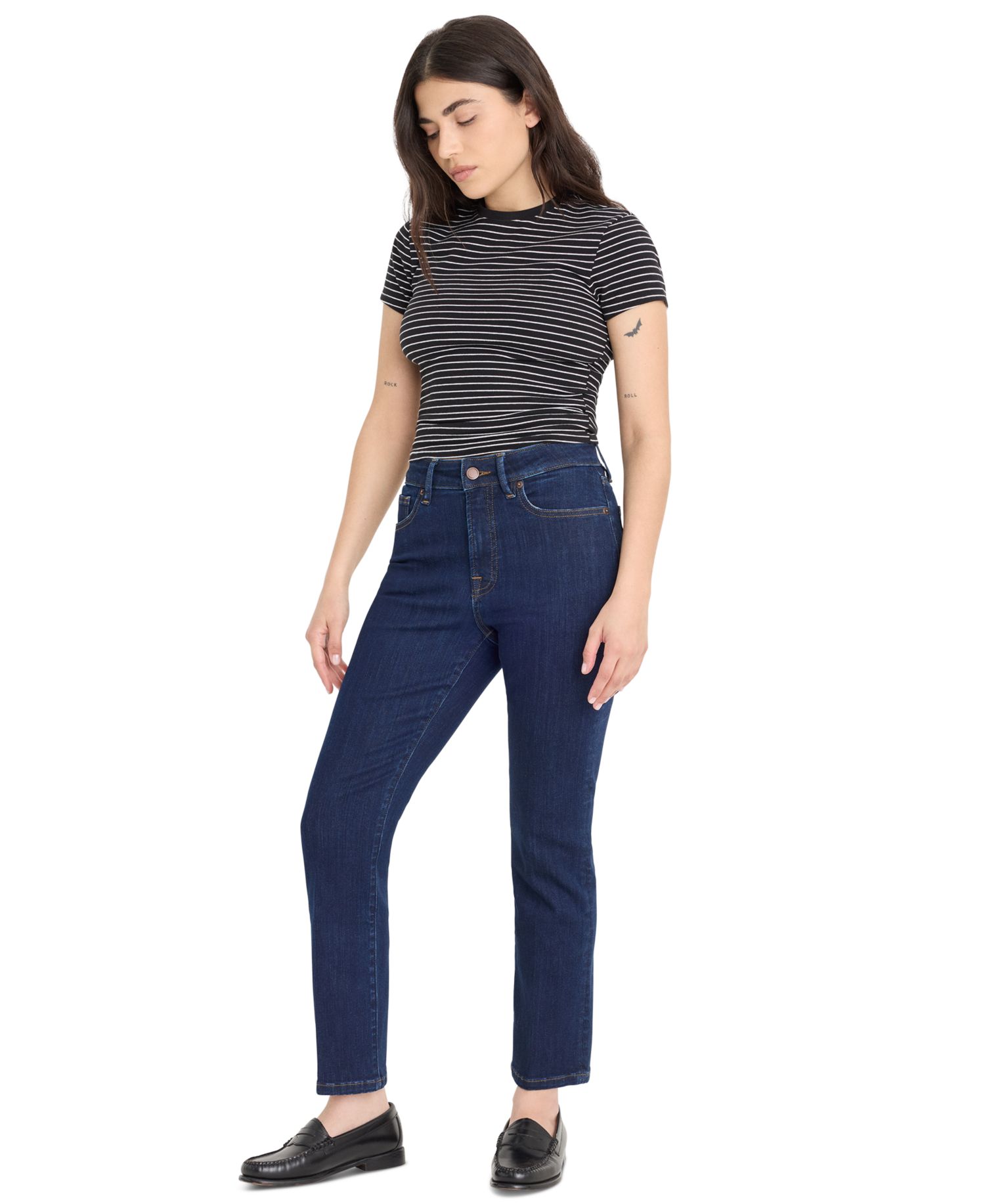 Petite Mid-Rise Straight-Leg Jeans