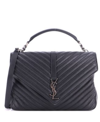 Large Classic Monogram College Bag Matelasse Chevron Leather