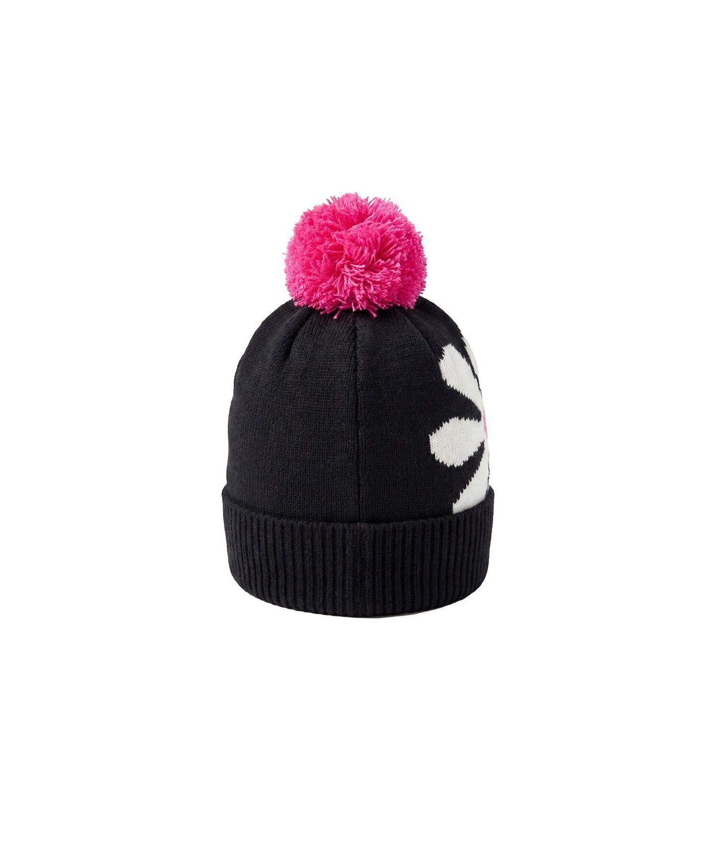 Шапка Deux par Deux Winter Knit Hat with Pompom для девочек, цвет: Чёрный / Белый — фото 3