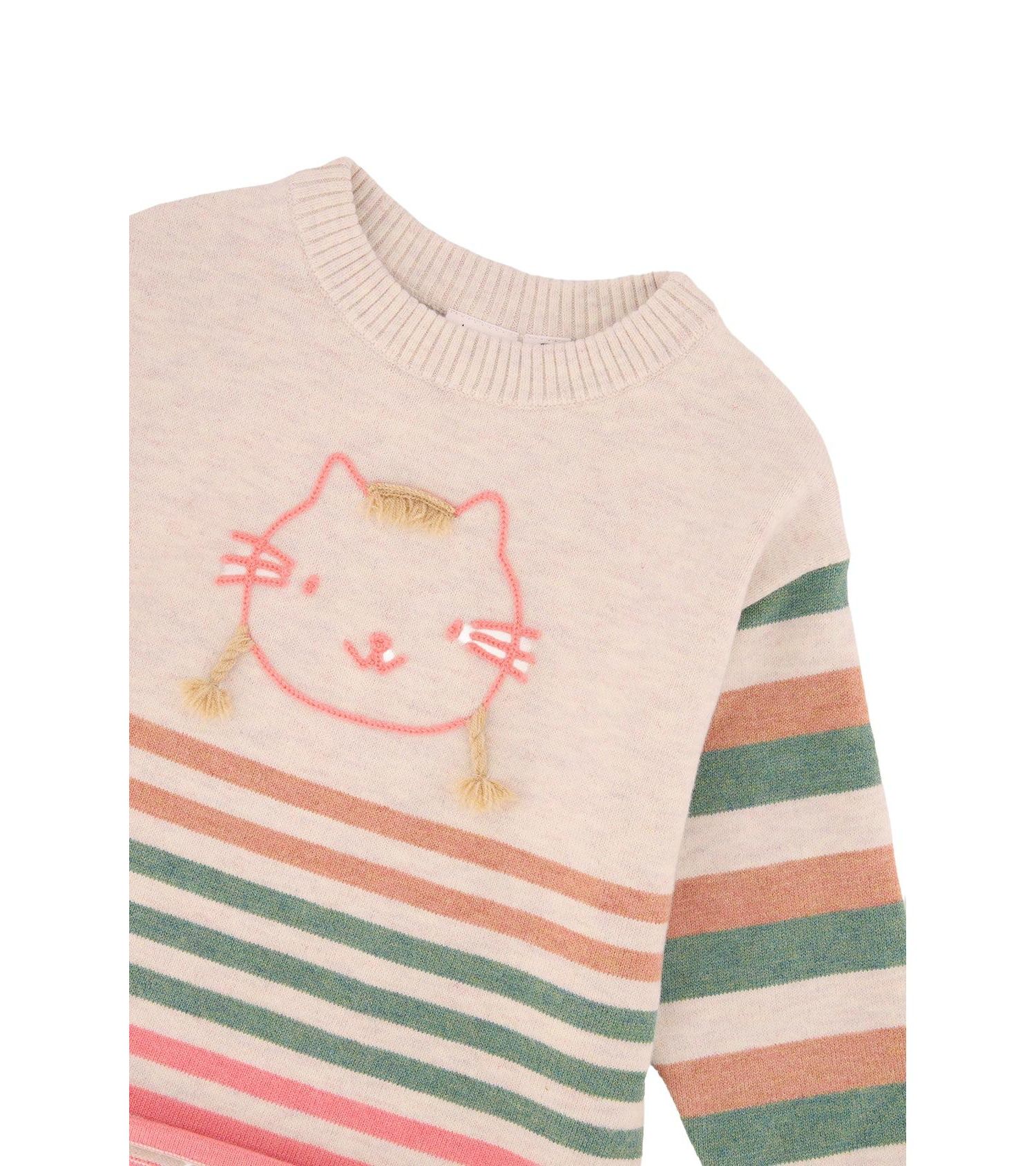 Baby Girl (12M -24M) Knitted Stripe Sweater